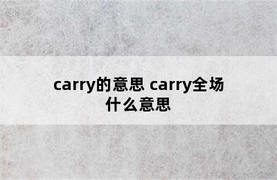 carry的意思 carry全场什么意思